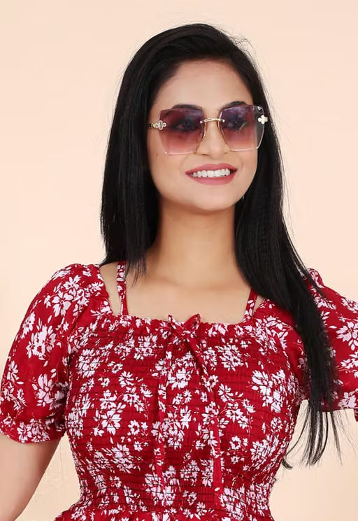 Stylish Floral Printed Cotton Blend Maxi Dress for Women | Casual & Party Wear/ Free Shipping