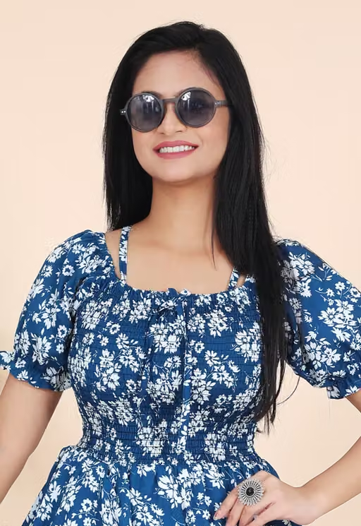 Stylish Floral Printed Cotton Blend Maxi Dress for Women | Casual & Party Wear/ Free Shipping